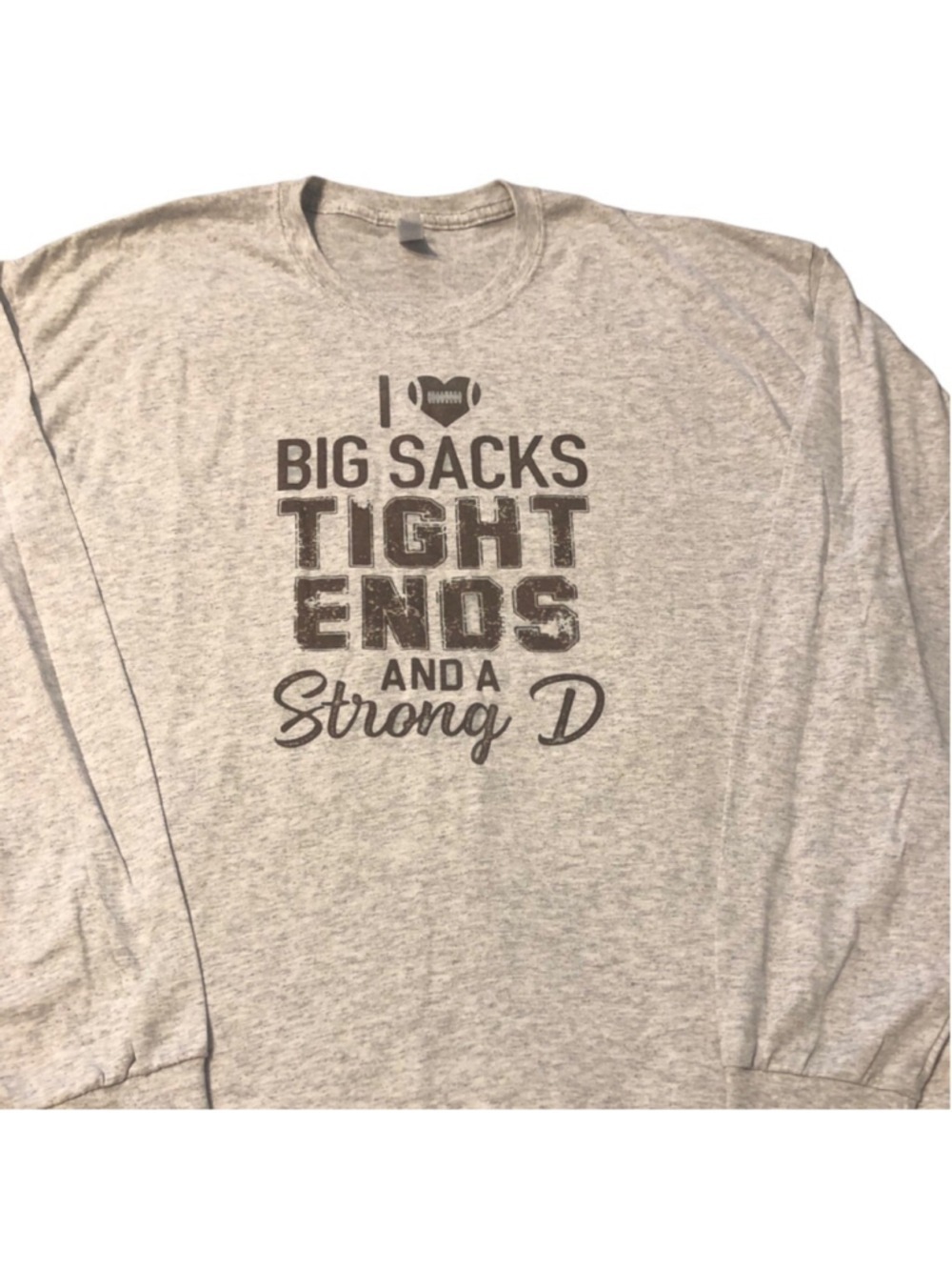 Football Season Women’s Long Sleeved Shirt XL Gray